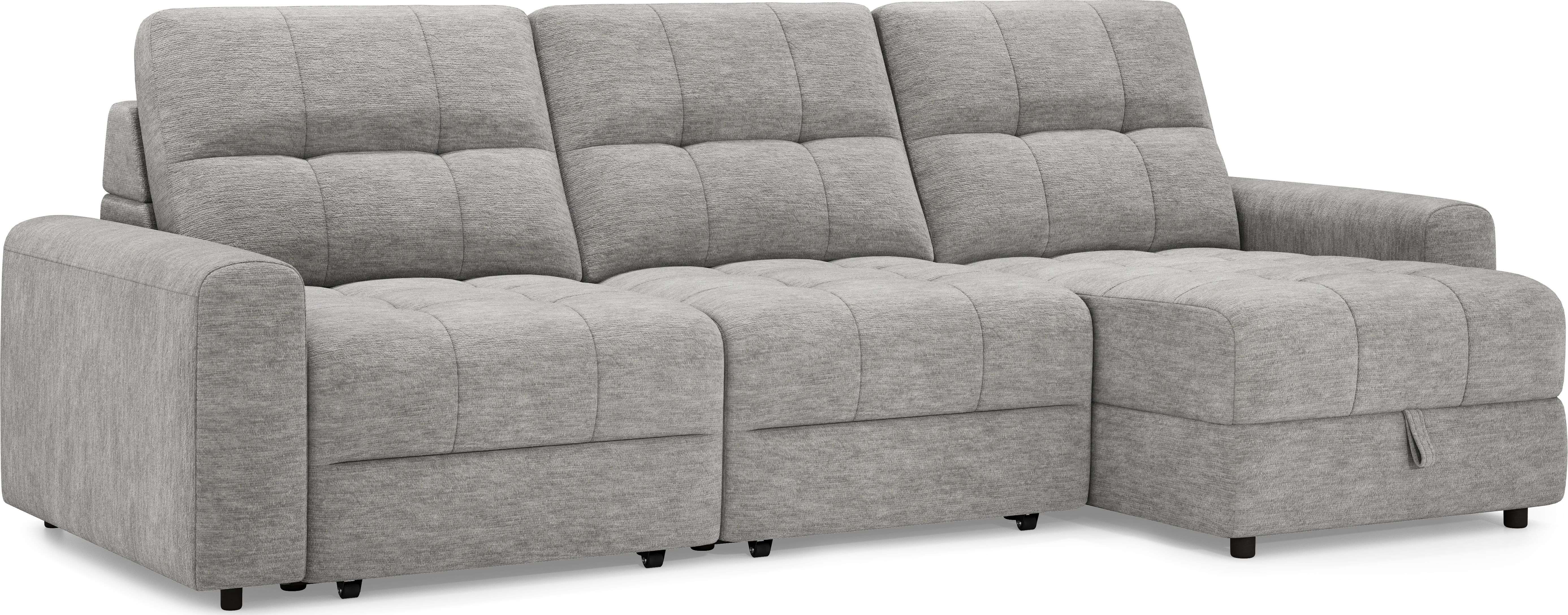 Meriwether Gray 3 Pc Power Slider Sectional - Thumbnail - Image 1