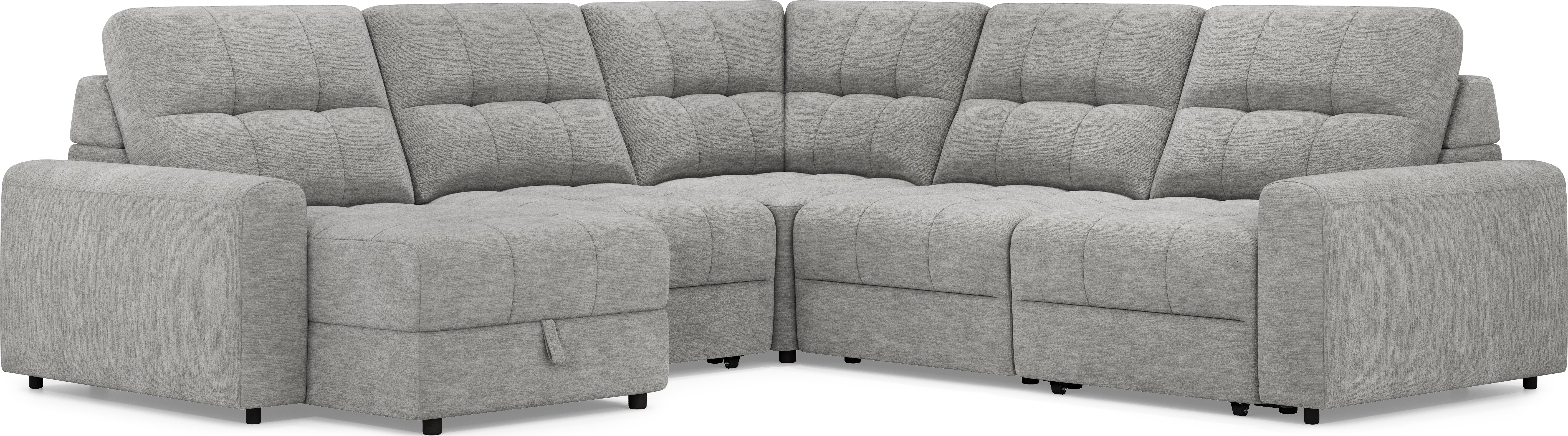 Meriwether Gray 5 Pc Power Slider Sectional - Thumbnail - Image 1