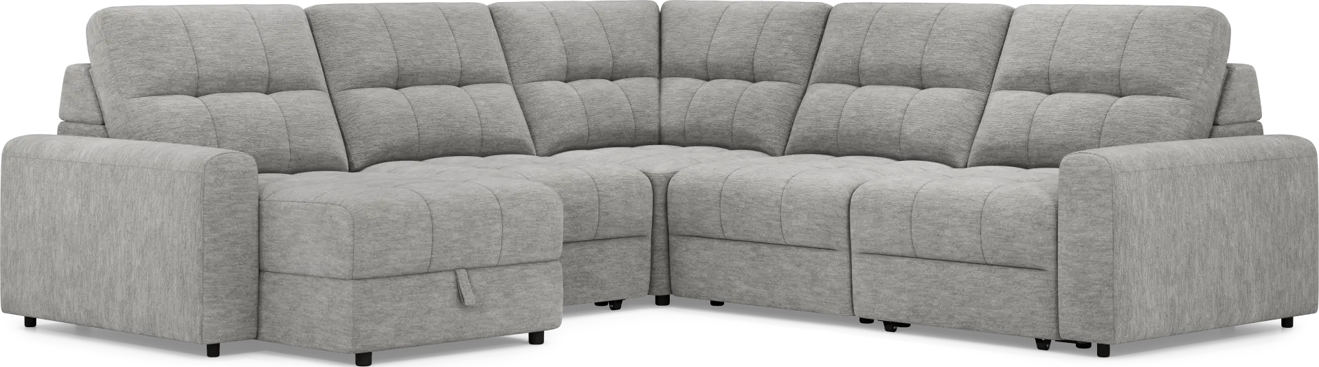 Meriwether Gray 5 Pc Power Slider Sectional