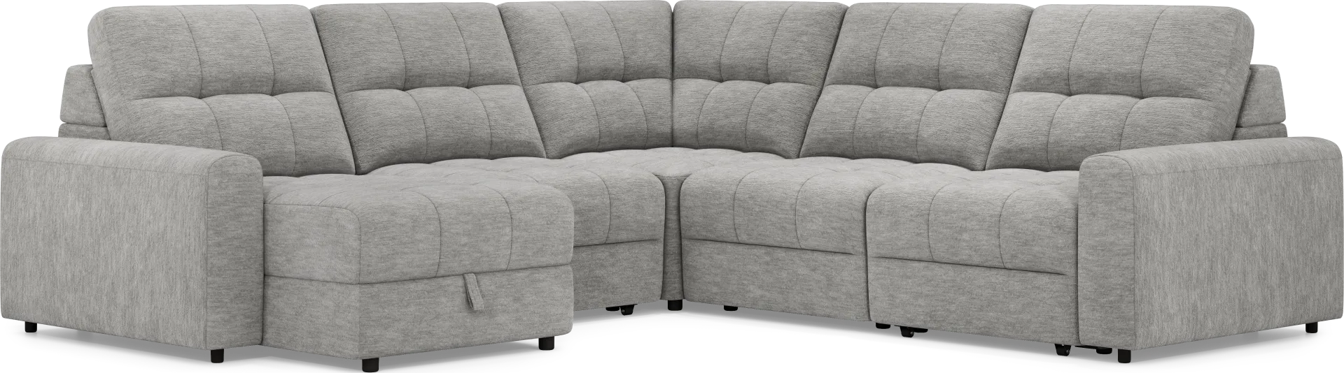 Meriwether Gray 5 Pc Power Slider Sectional - Image 1