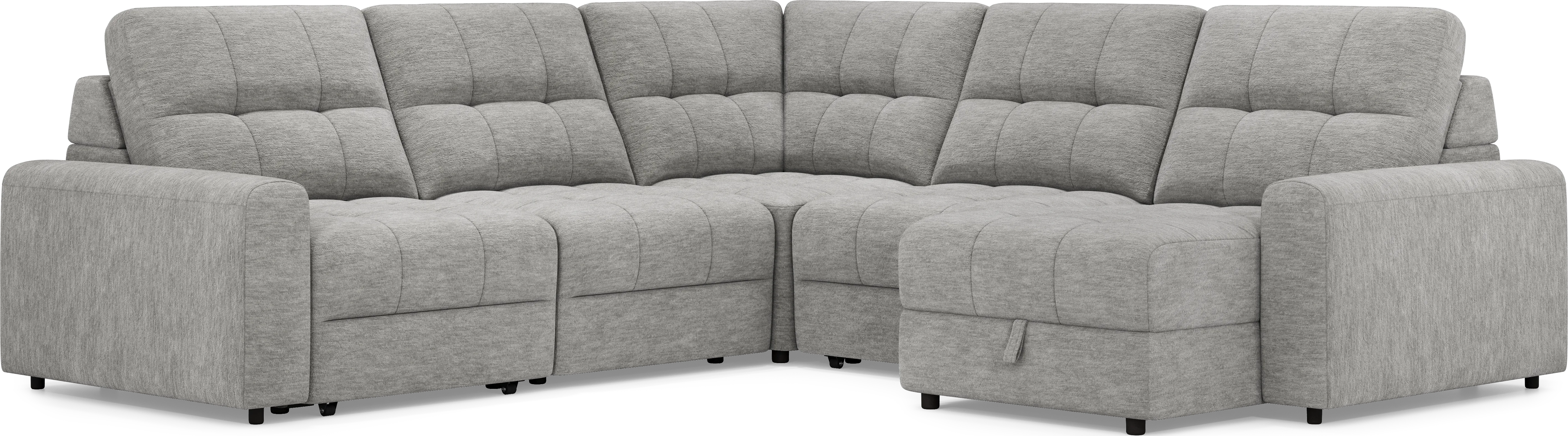 Meriwether Gray 5 Pc Power Slider Sectional - Thumbnail - Image 1