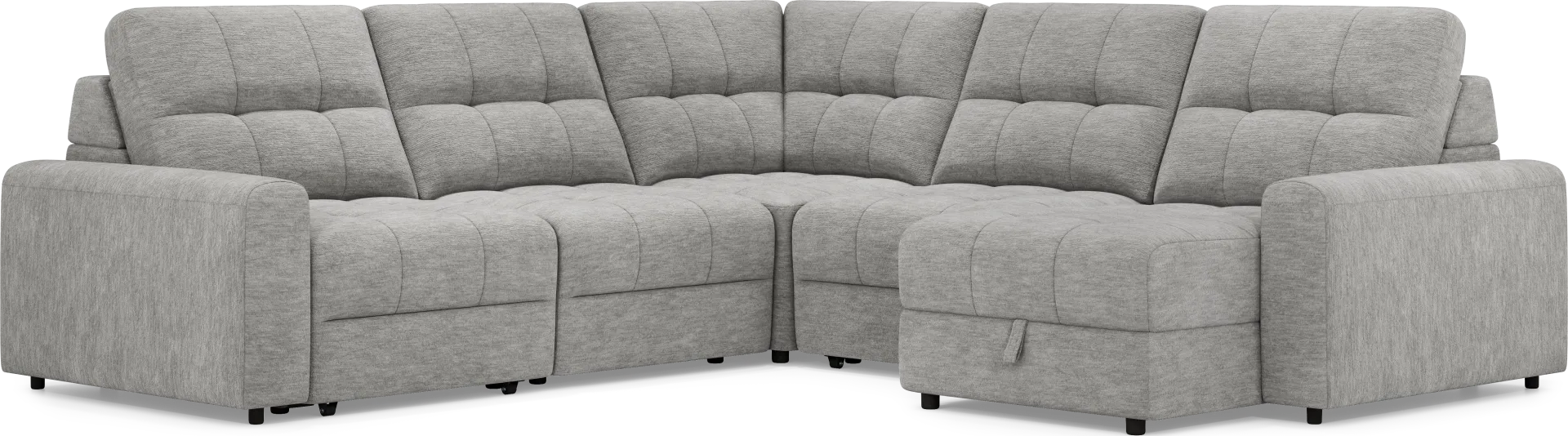Meriwether Gray 5 Pc Power Slider Sectional