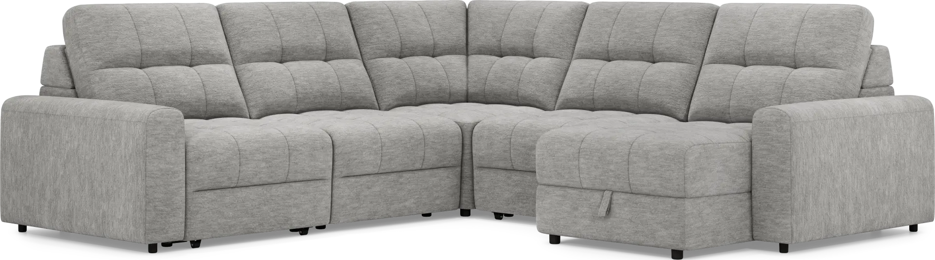Meriwether Gray 5 Pc Power Slider Sectional