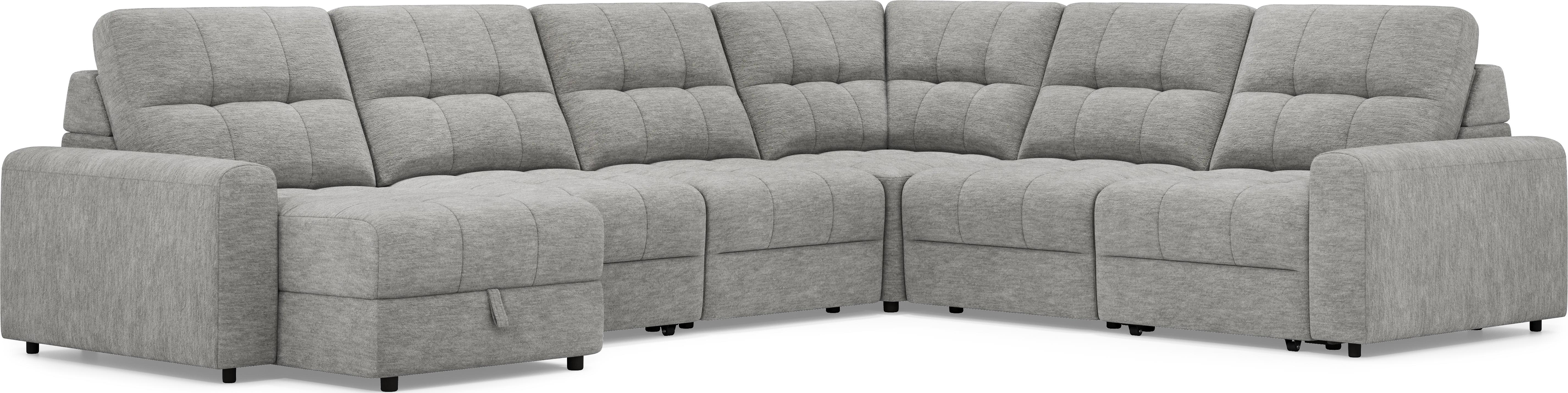 Meriwether Gray 6 Pc Power Slider Sectional - Thumbnail - Image 1