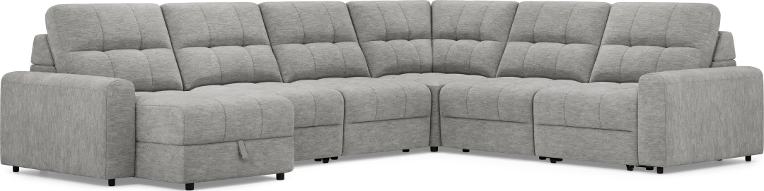 Meriwether Gray 6 Pc Power Slider Sectional