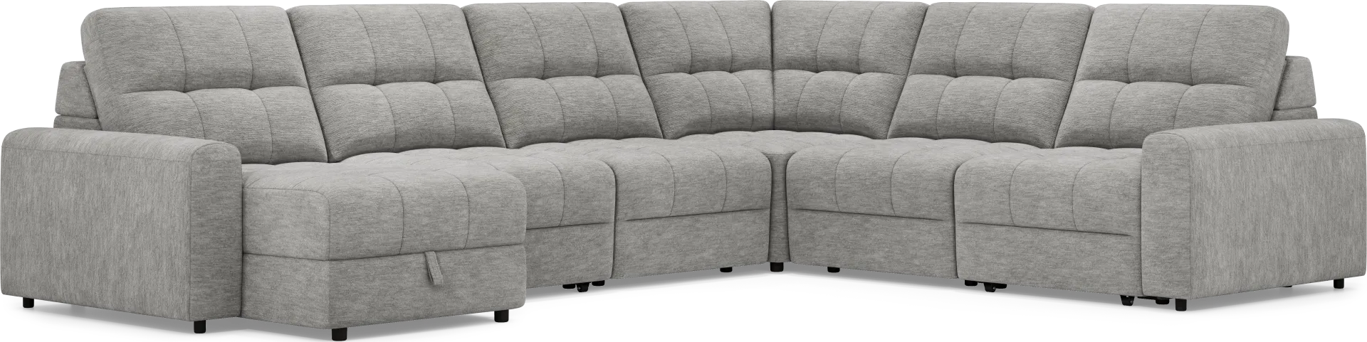 Meriwether Gray 6 Pc Power Slider Sectional