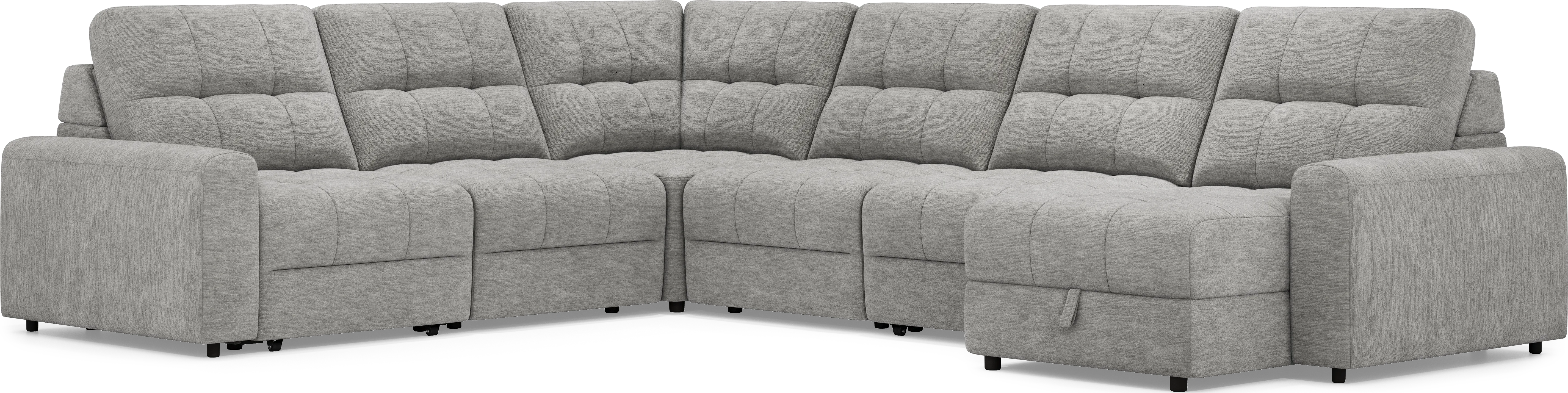 Meriwether Gray 6 Pc Power Slider Sectional - Thumbnail - Image 1