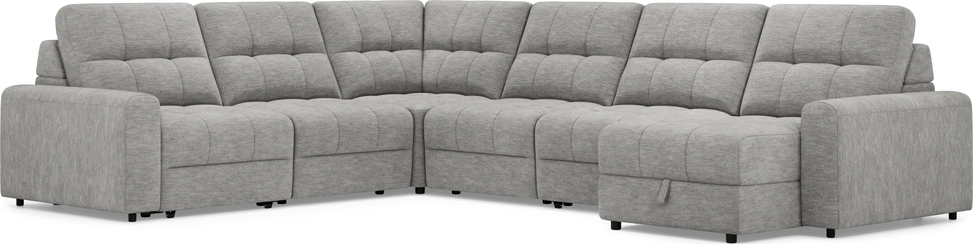 Meriwether Gray 6 Pc Power Slider Sectional - Image 1