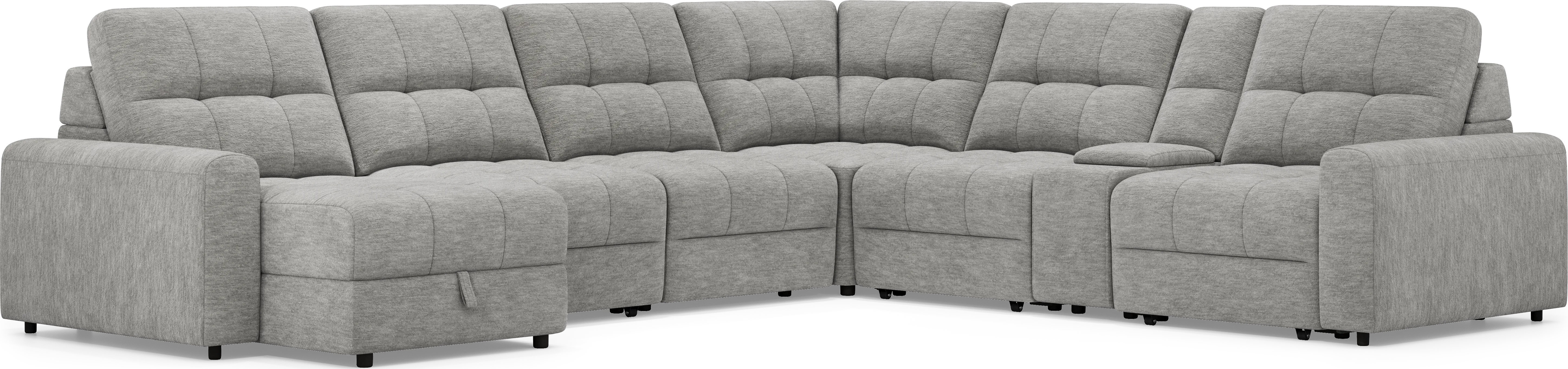 Meriwether Gray 7 Pc Power Slider Sectional - Thumbnail - Image 1