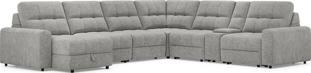 Meriwether Gray 7 Pc Power Slider Sectional