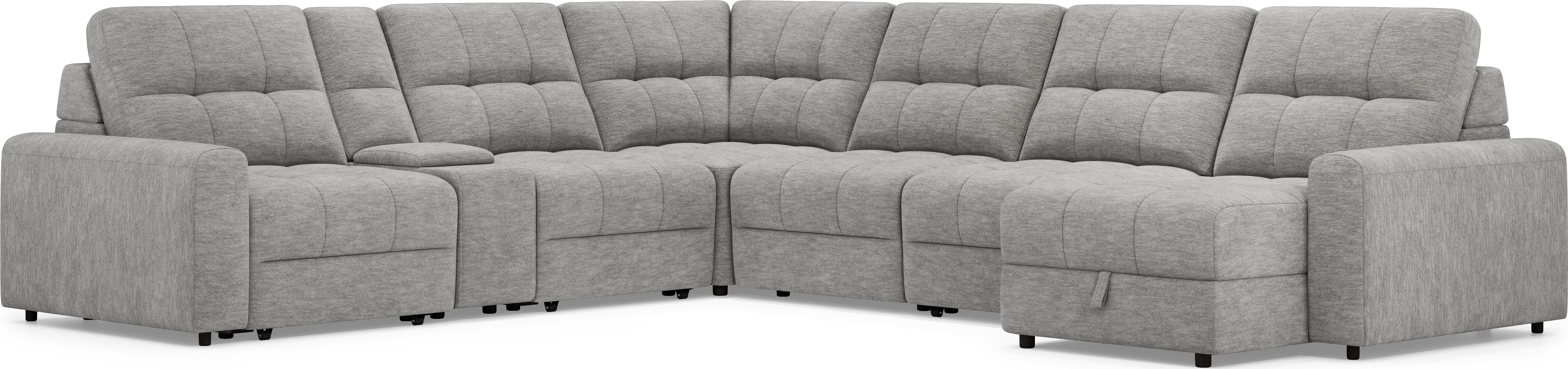 Meriwether Gray 7 Pc Power Slider Sectional - Thumbnail - Image 1