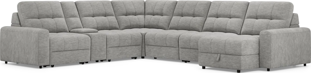 Meriwether Gray 7 Pc Power Slider Sectional