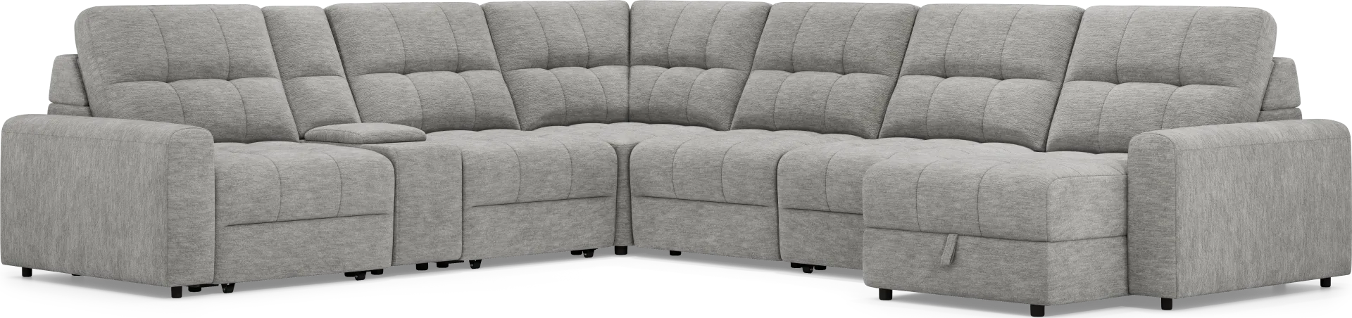 Meriwether Gray 7 Pc Power Slider Sectional - Image 2