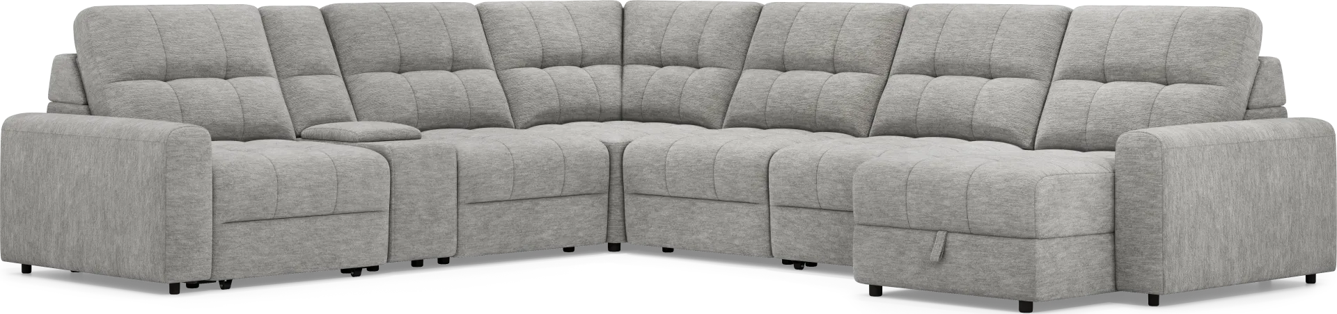Meriwether Gray 7 Pc Power Slider Sectional - Image 1
