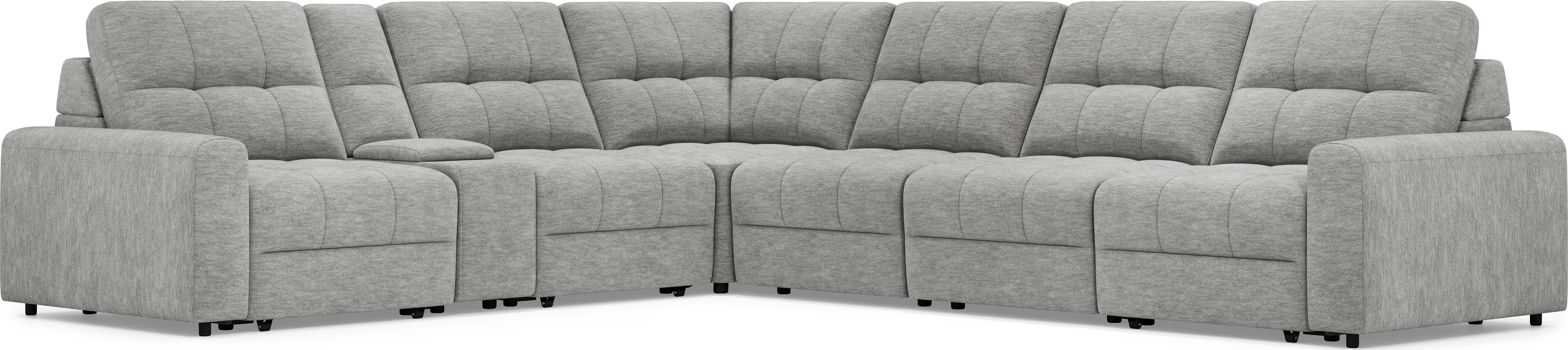 Meriwether Gray 7 Pc Power Slider Sectional - Thumbnail - Image 1