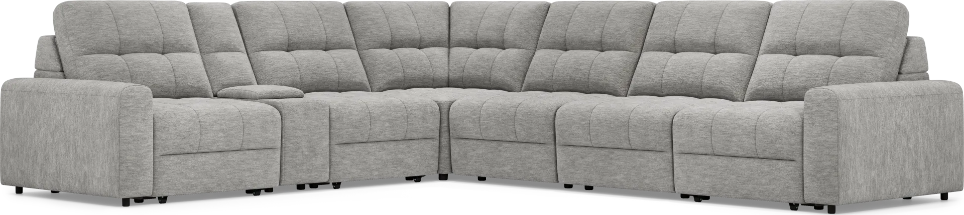Meriwether Gray 7 Pc Power Slider Sectional - Image 1