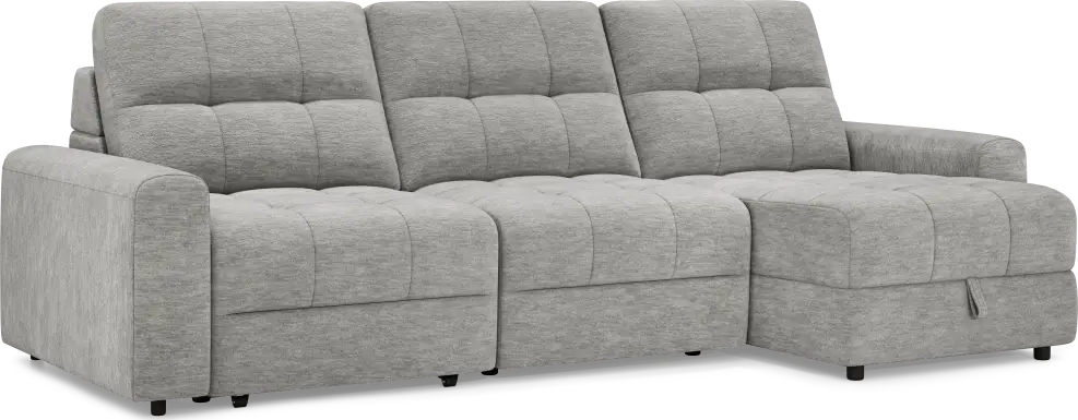 Meriwether Gray 3 Pc Power Slider Sectional