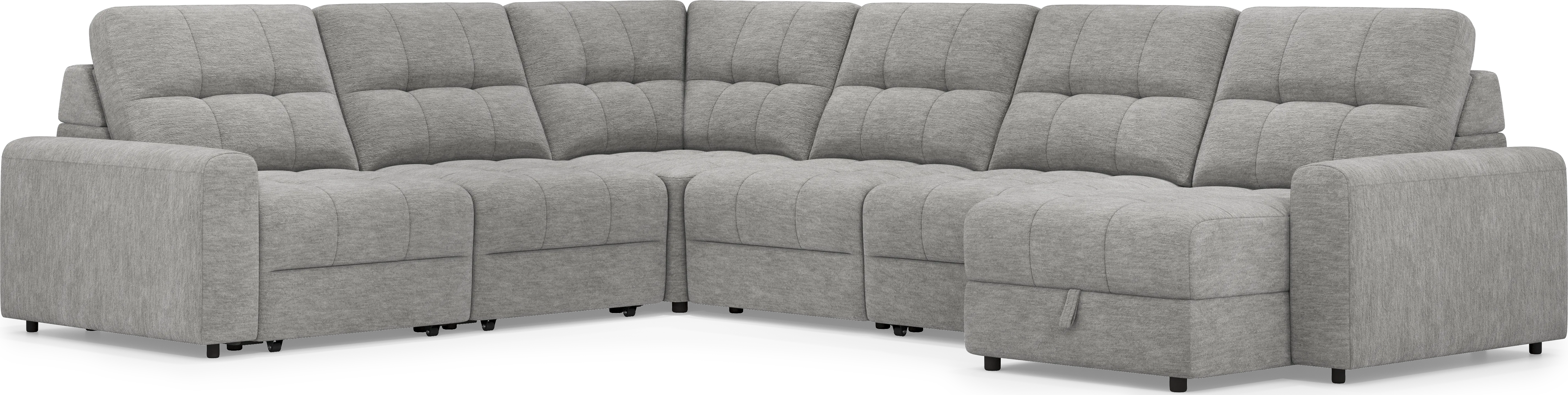 Meriwether Gray 6 Pc Power Slider Sectional - Thumbnail - Image 1