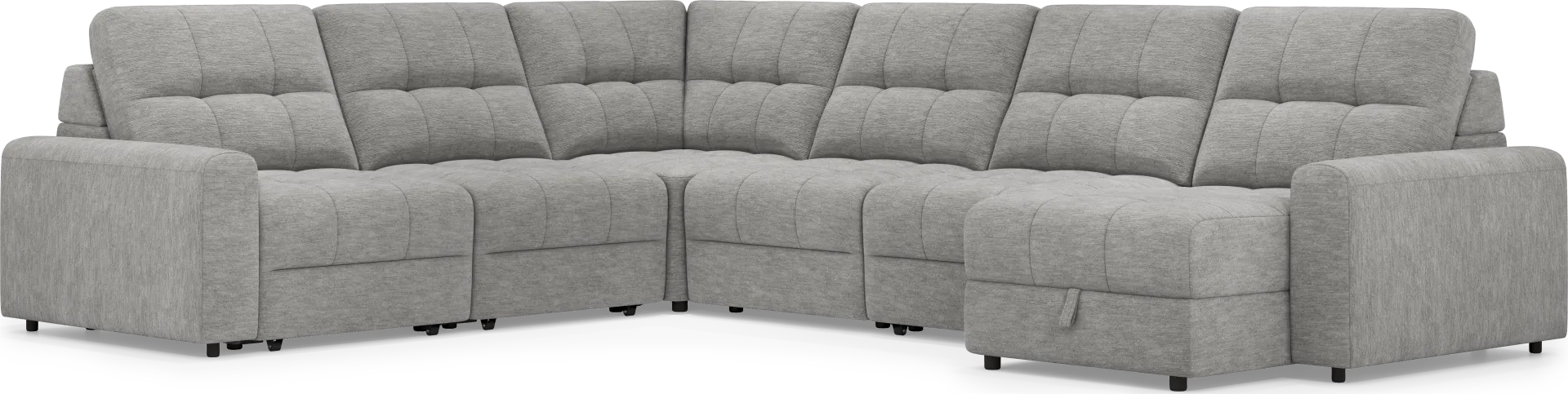 Meriwether Gray 6 Pc Power Slider Sectional - Image 1