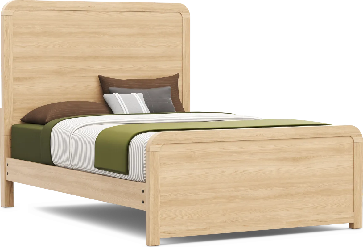 Kids Hidden Hills Light Oak Full Panel Bed