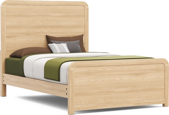 Kids Hidden Hills Light Oak Full Panel Bed