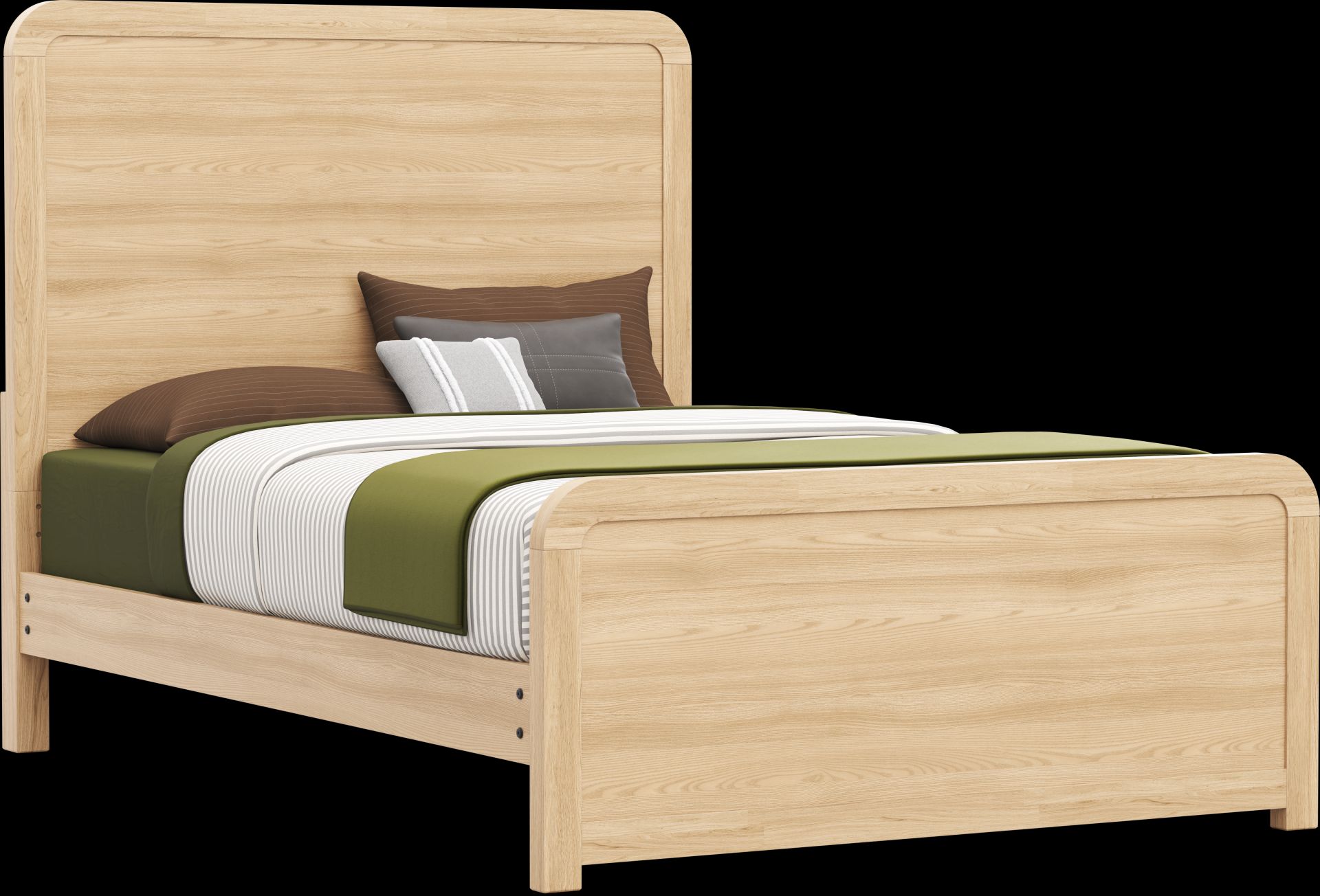 Kids Hidden Hills Light Oak Full Panel Bedroom with Dresser and Mirror - Image 2