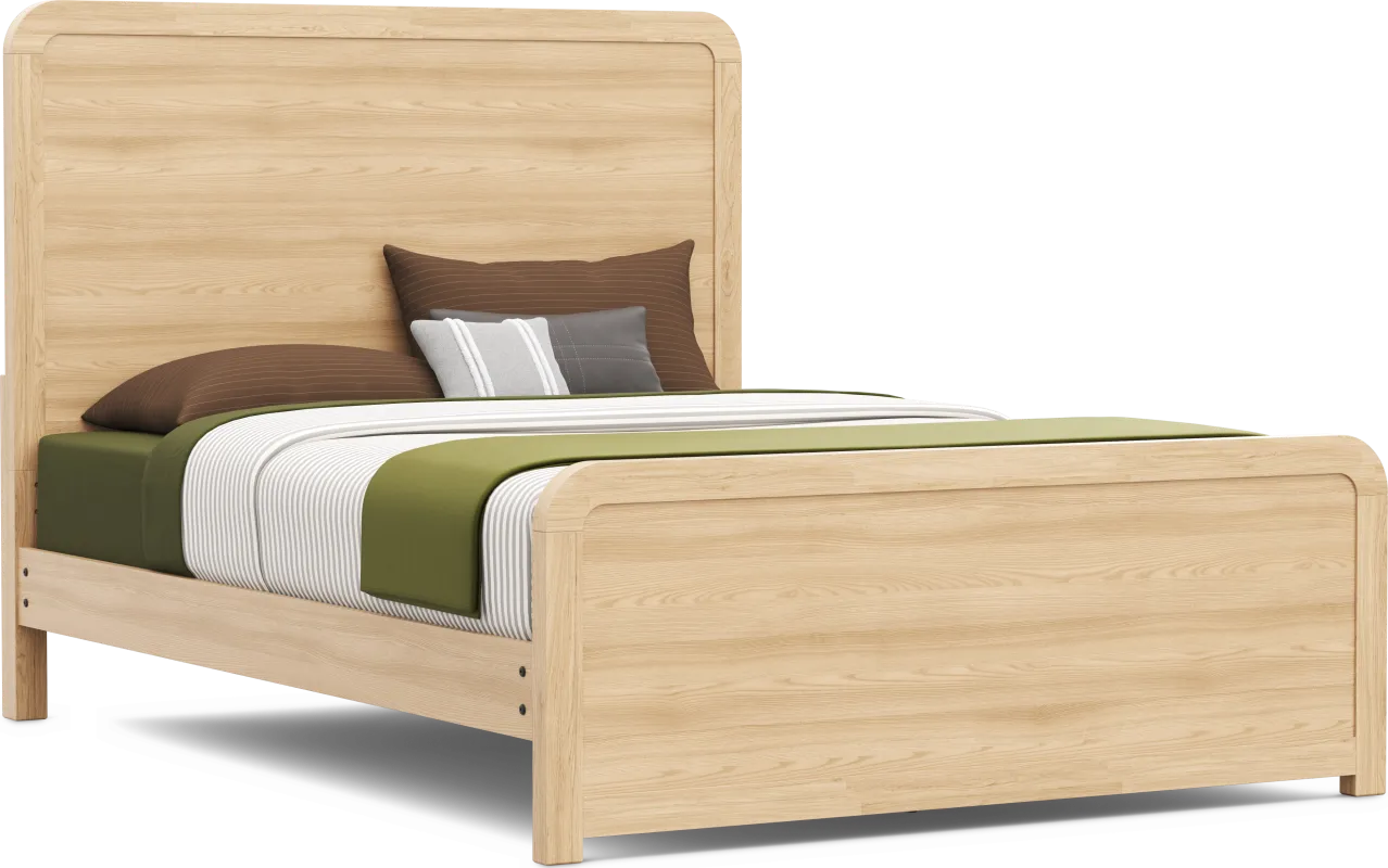 Kids Hidden Hills Light Oak Queen Panel Bed