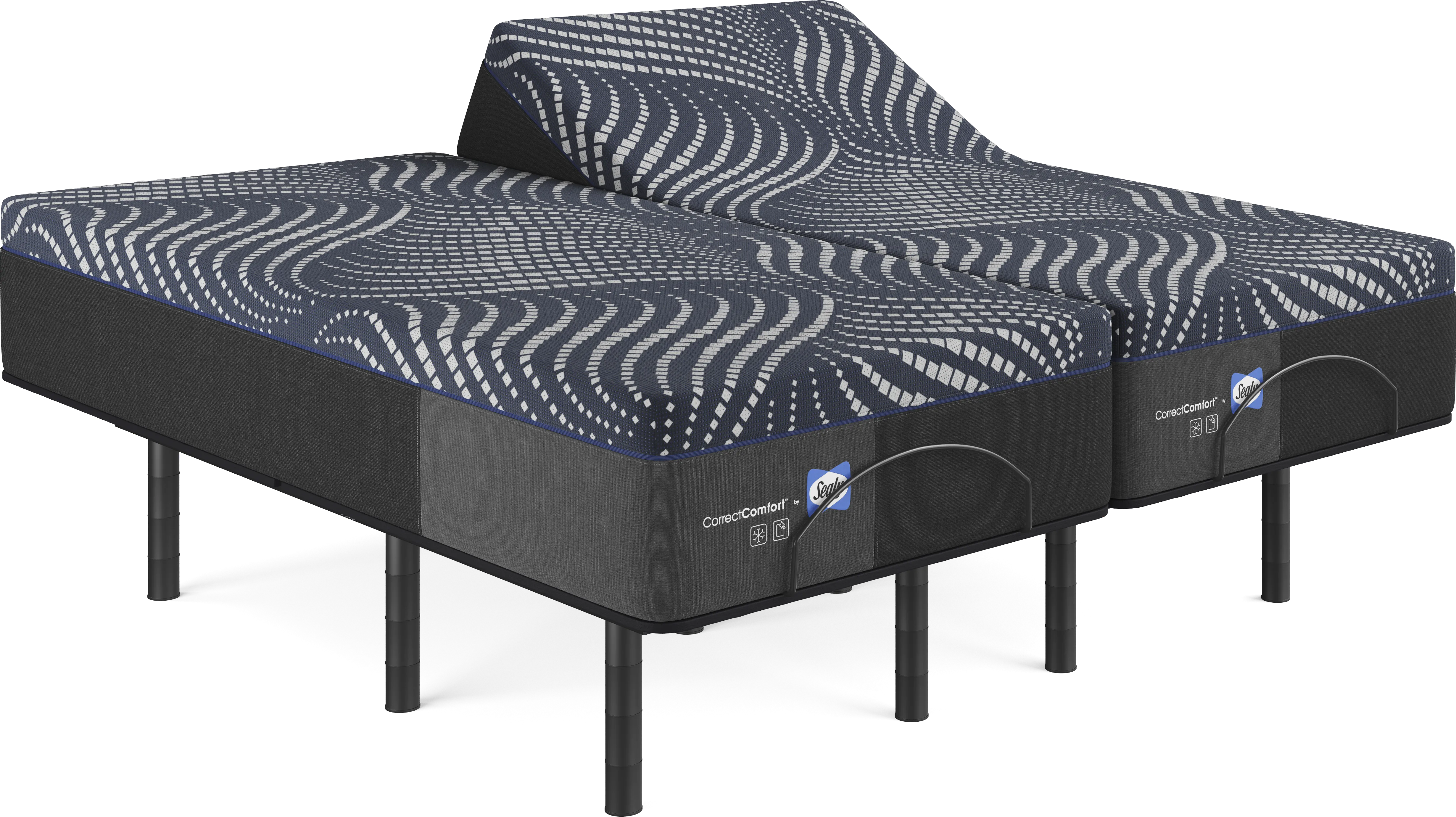 Sealy Correct Comfort Northgate Split King Mattress with Head Up Only Base - Thumbnail - Image 1
