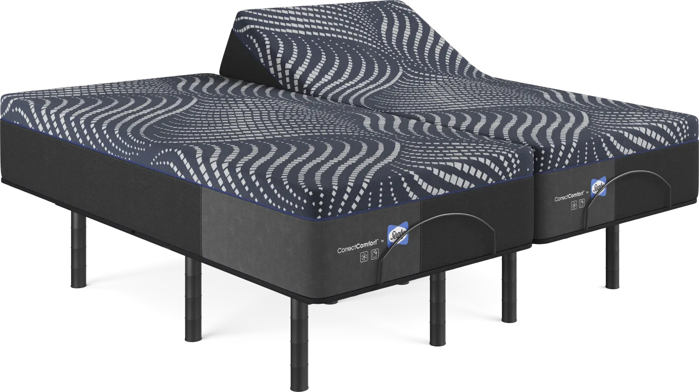 Sealy Correct Comfort Northgate Split King Mattress with Head Up Only Base