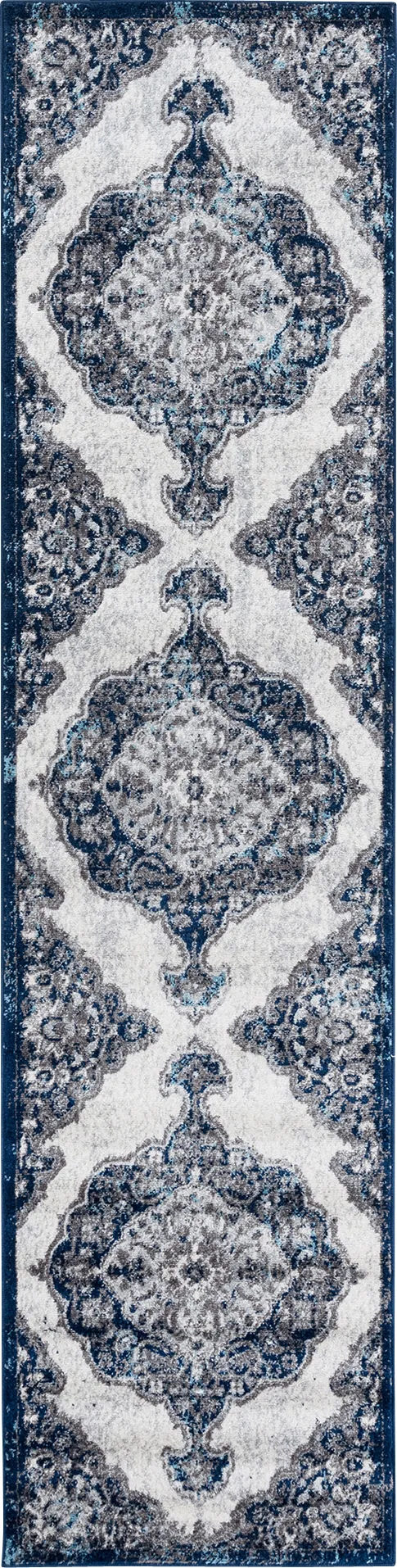 Gauco Navy 2'6 x 10'3 Rug - Thumbnail - Image 1