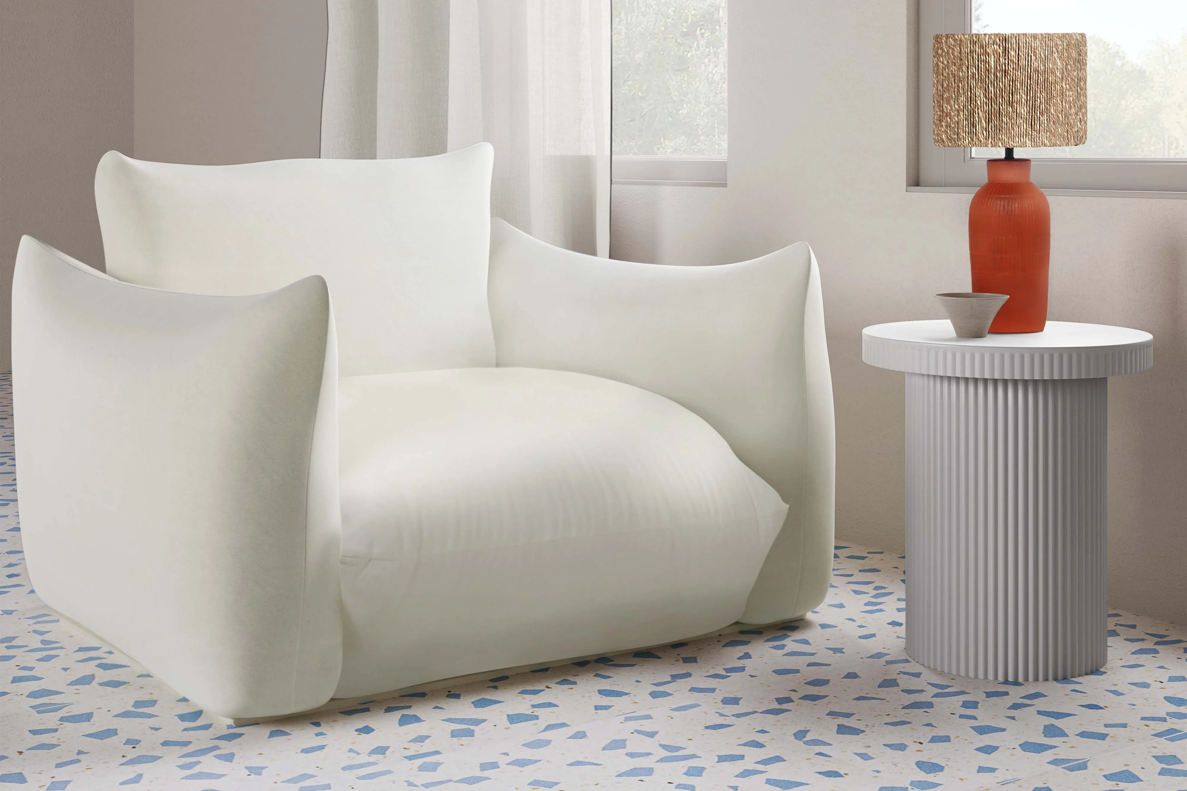 Norma White Round End Table - Thumbnail - Image 2