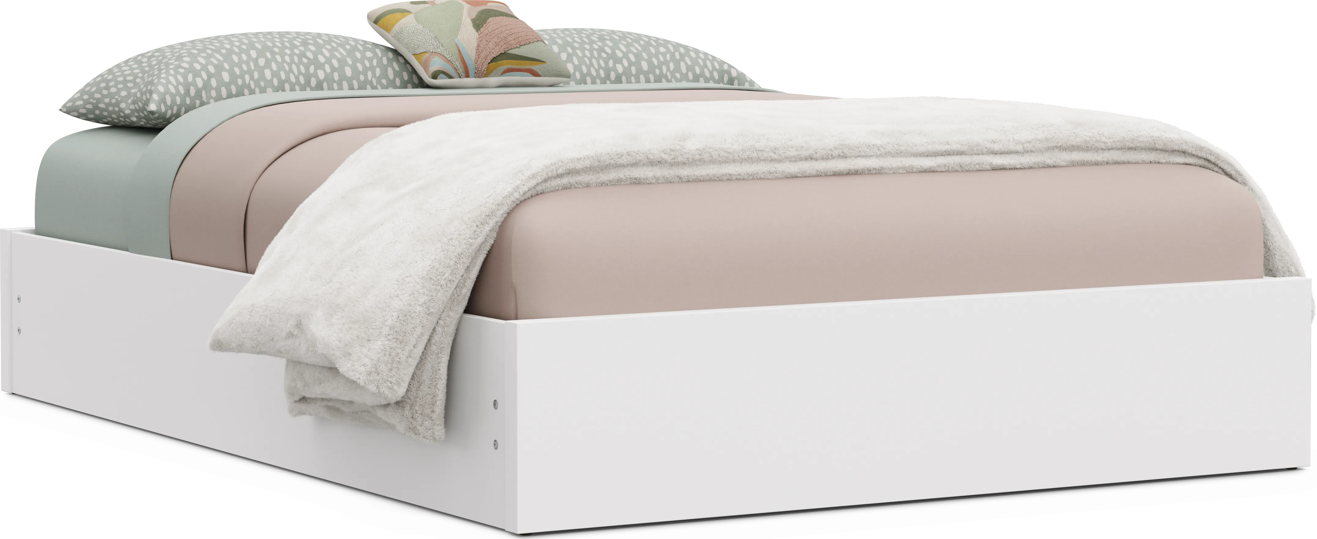 Kids Skye White Full Platform Bed - Thumbnail - Image 1