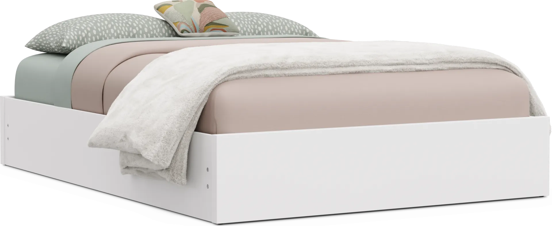 Kids Skye White Full Platform Bed