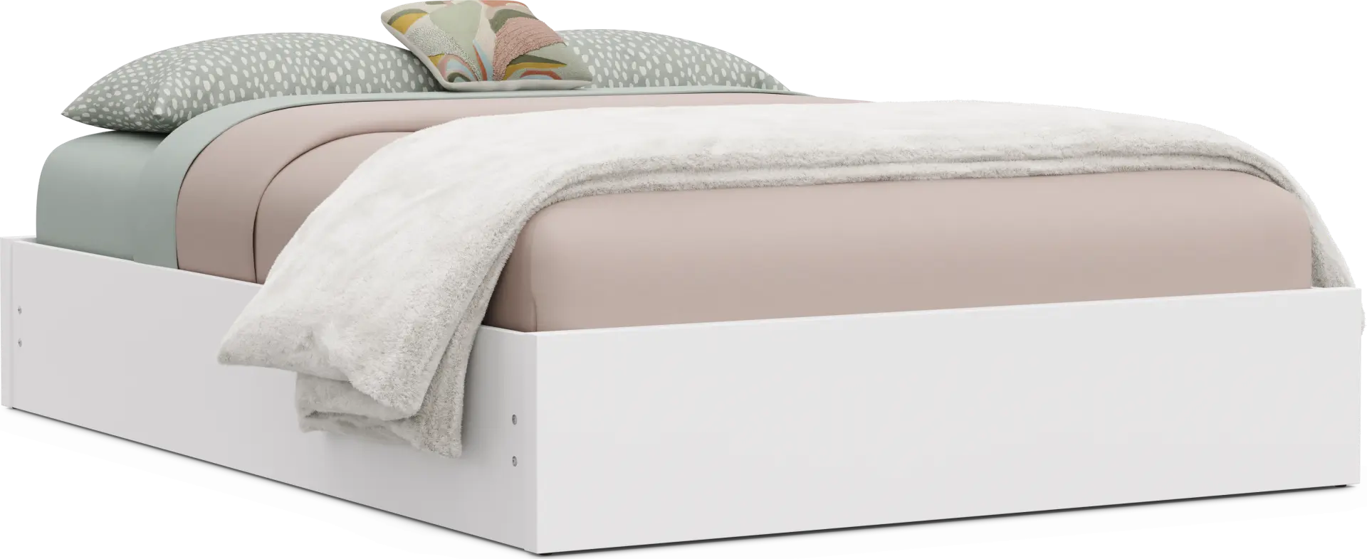 Kids Skye White Full Platform Bed