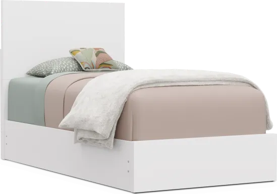 Kids Skye White Twin Panel Bed