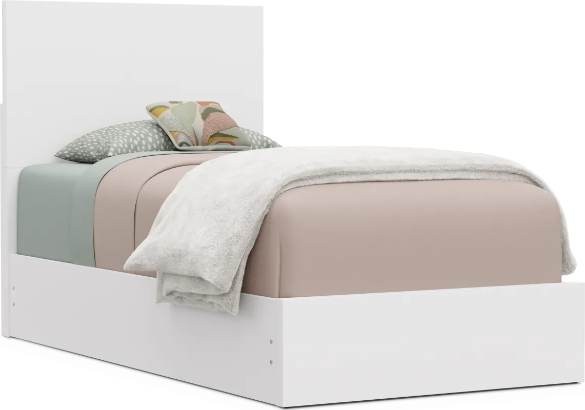 Kids Skye White Twin Panel Bed