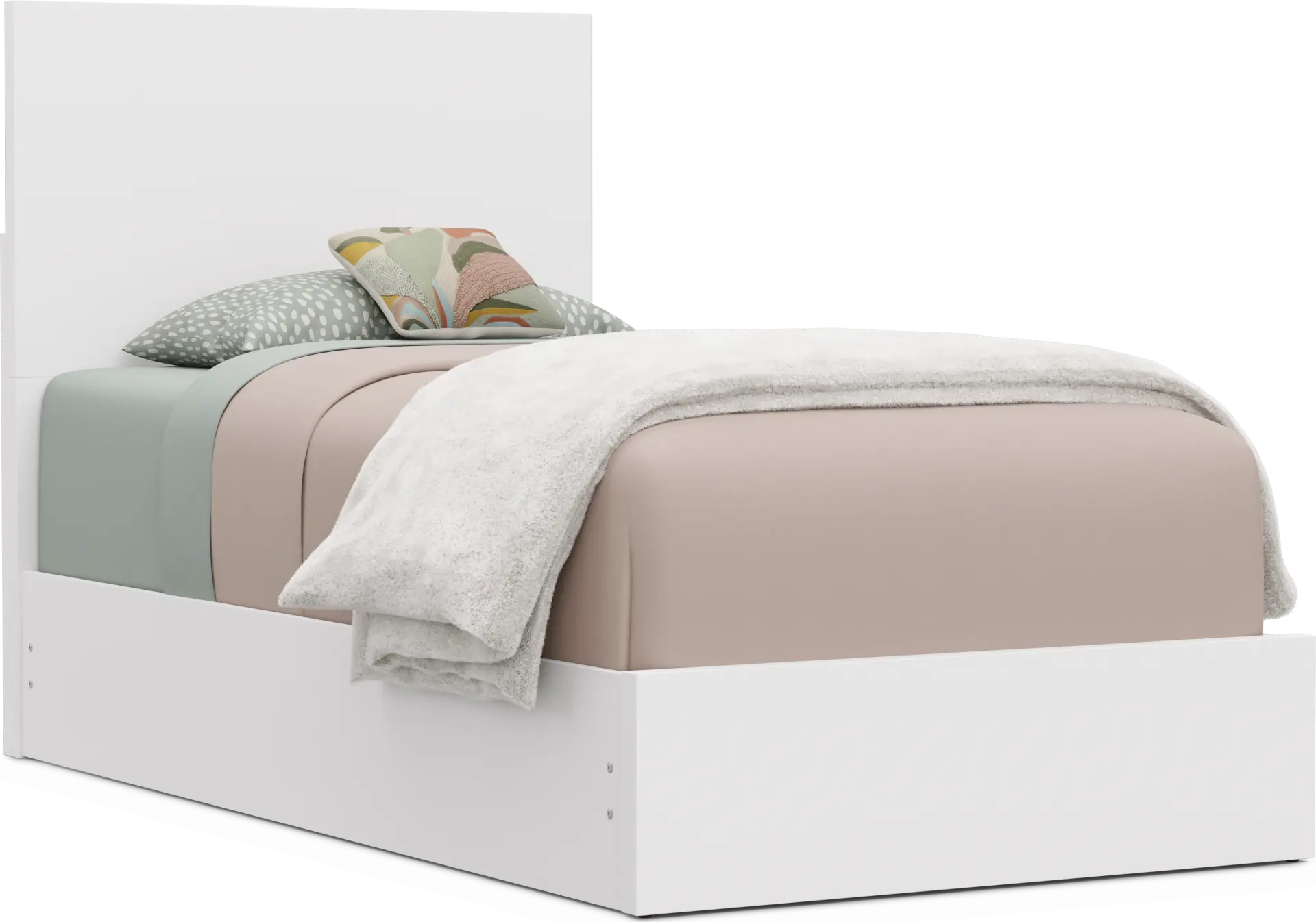 Kids Skye White Twin Panel Bed