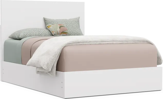 Kids Skye White Full Panel Bed