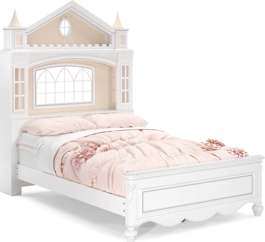 Disney Princess Sparkle White Full Castle Bed
