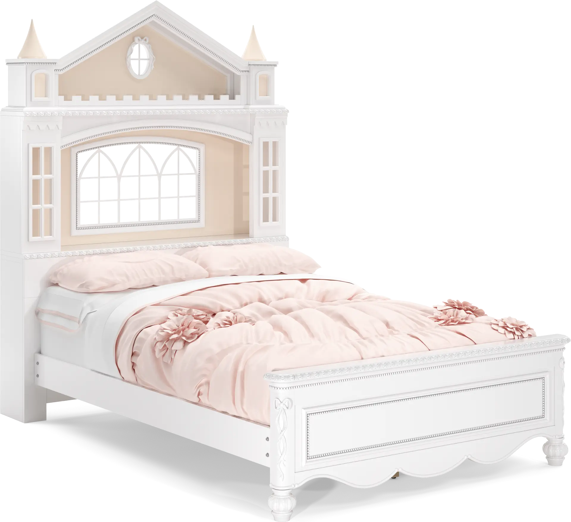 Disney Princess Sparkle White Full Castle Bed