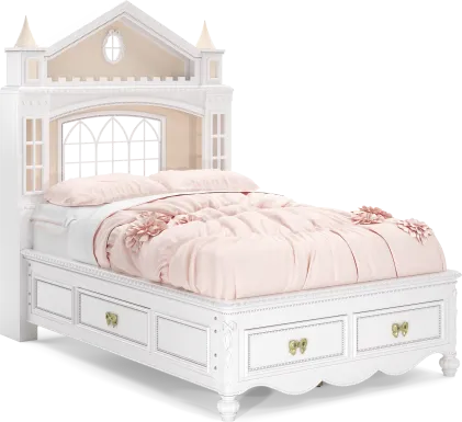 Disney Princess Sparkle White Full Castle Storage Bed