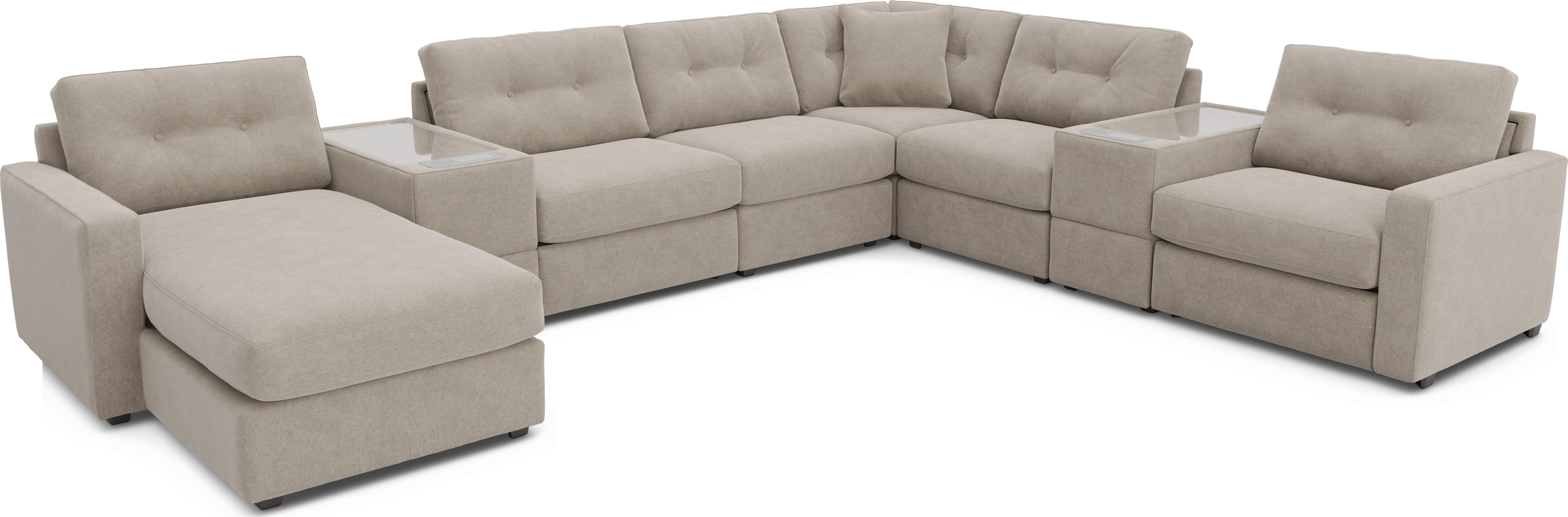 Beige 8 Pc ModularOne with Media Consoles - Thumbnail - Image 1