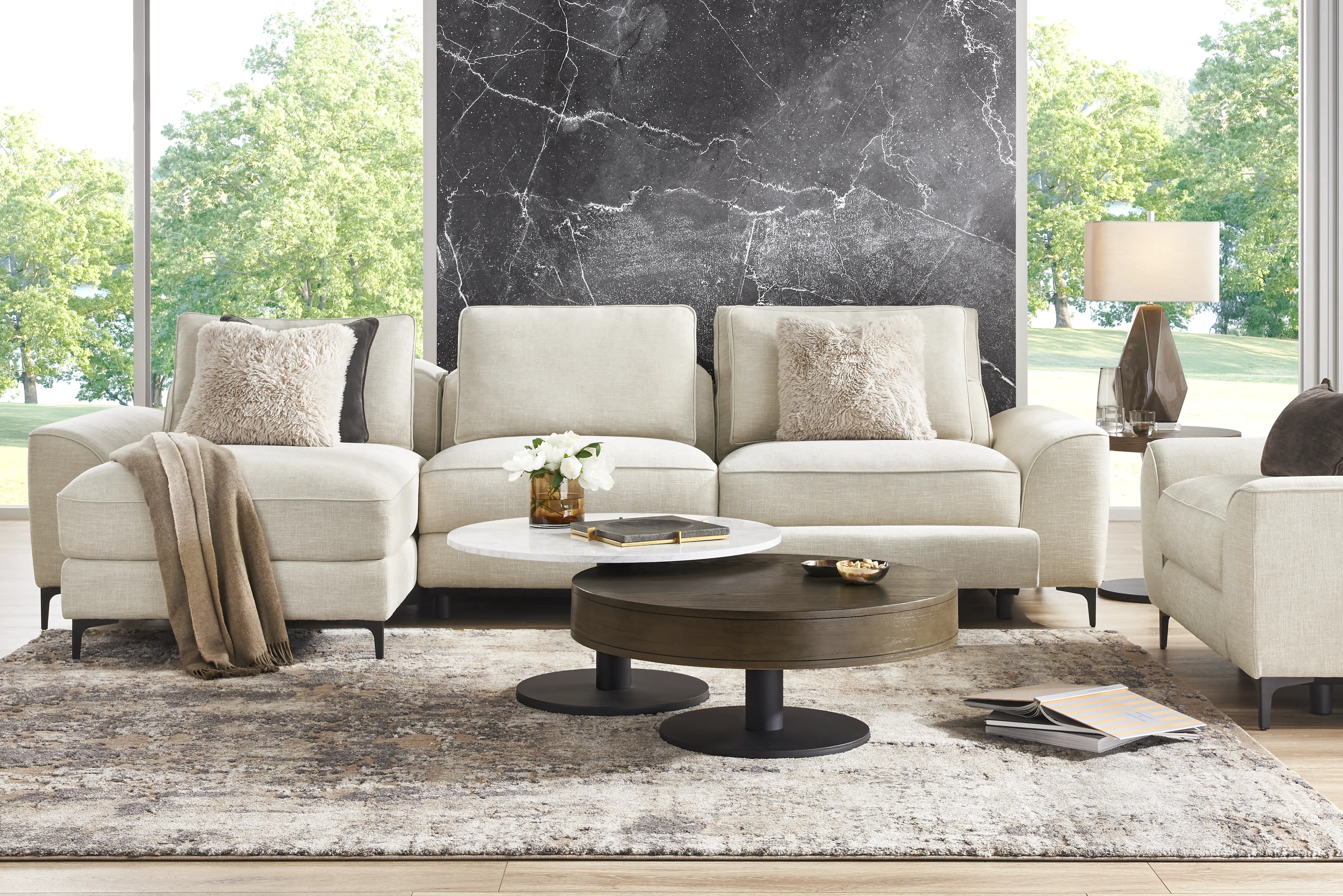 Aspen Sand 3 Pc Dual Power Reclining Sectional - Thumbnail - Image 2