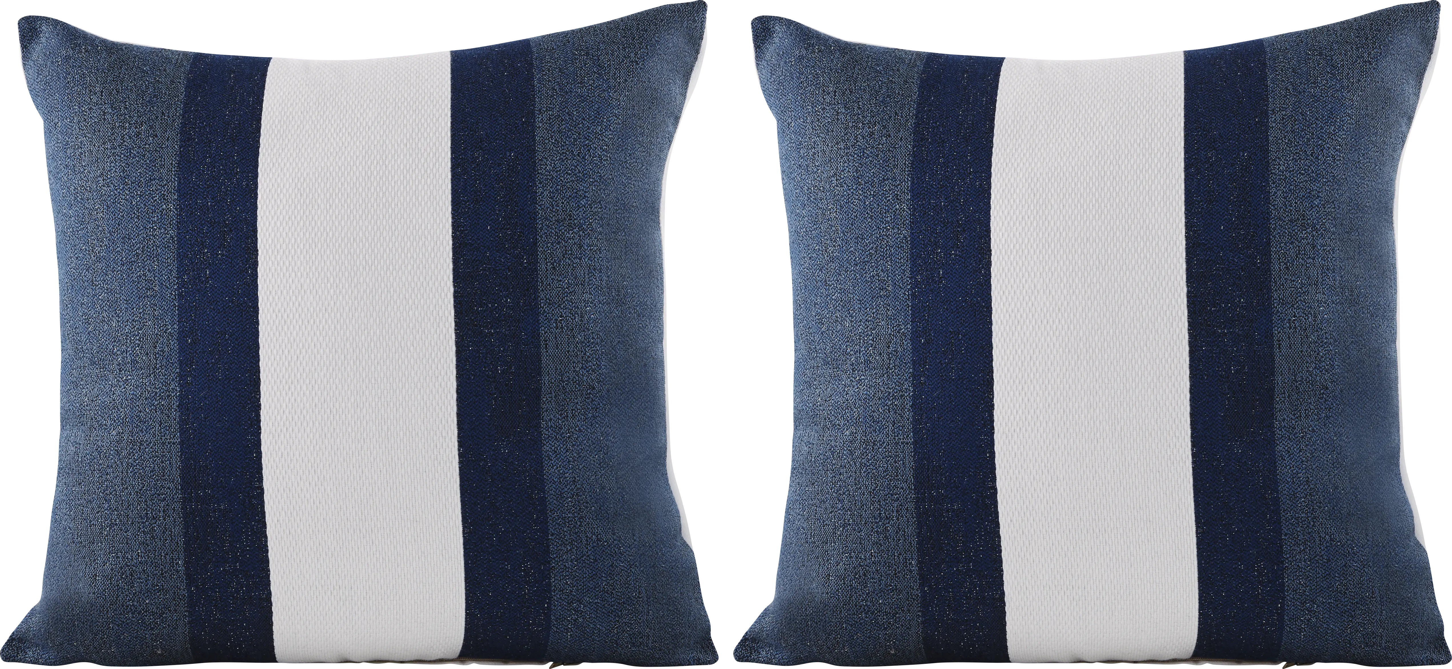 Madura Navy Indoor/Outdoor Accent Pillow, Set of Two - Thumbnail - Image 1