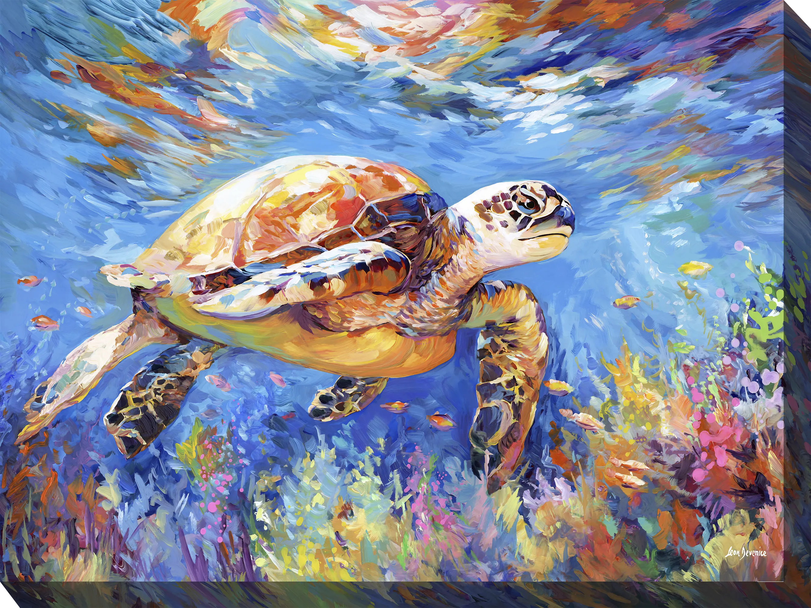 Turtle Reef Blue Indoor/Outdoor Wall Art - Thumbnail - Image 1