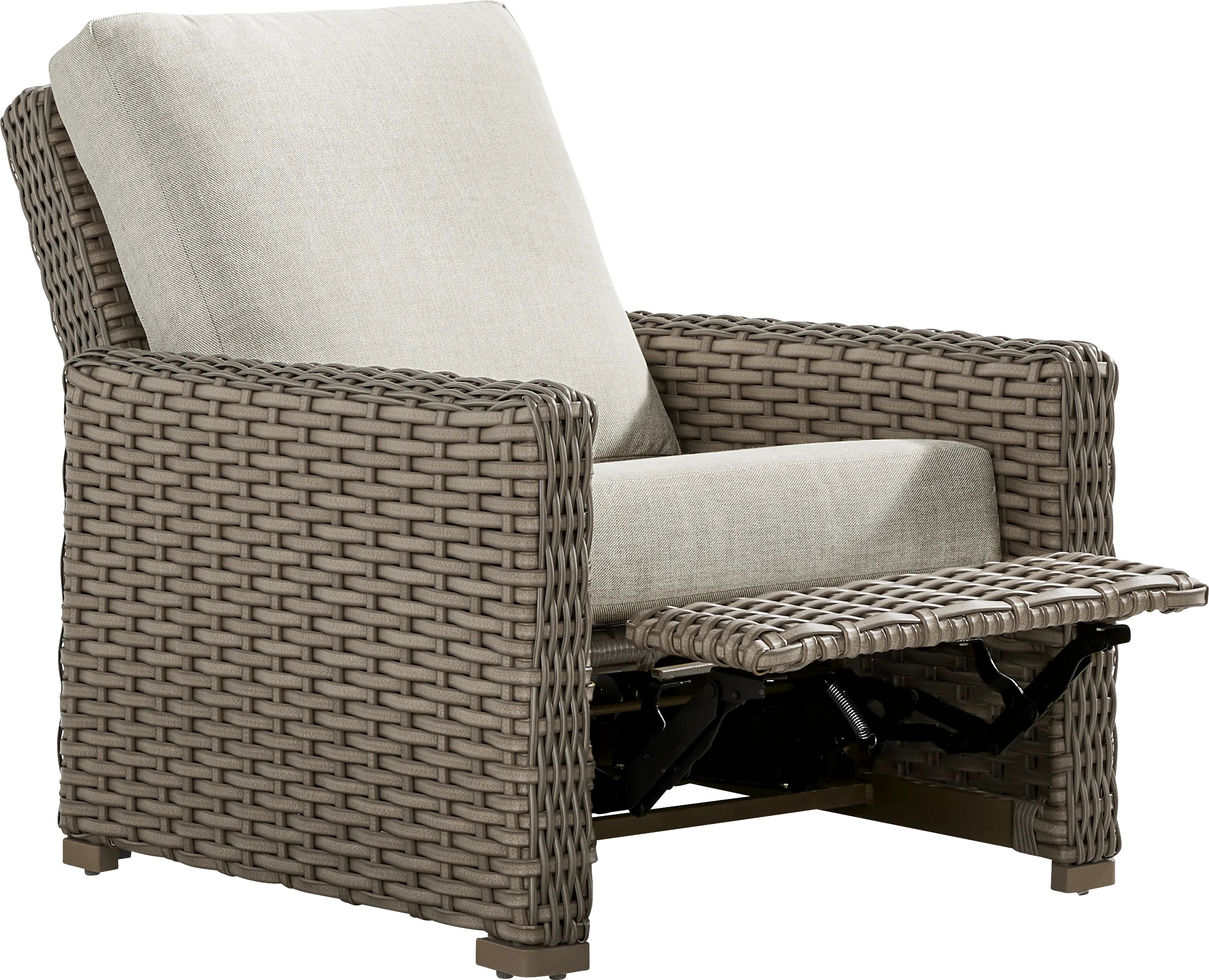 Siesta Key Driftwood Finish Outdoor Recliner with Desert Cushions - Thumbnail - Image 1