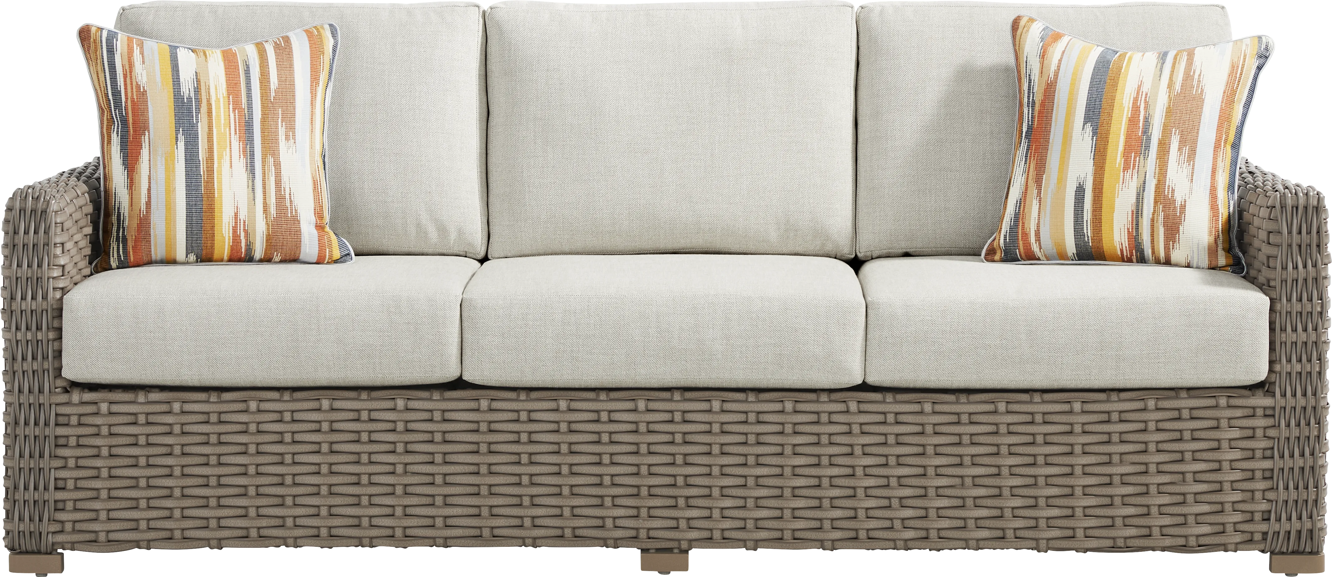 Siesta Key Driftwood Finish 3 Pc Outdoor Seating Set with Desert Cushions - Thumbnail - Image 2