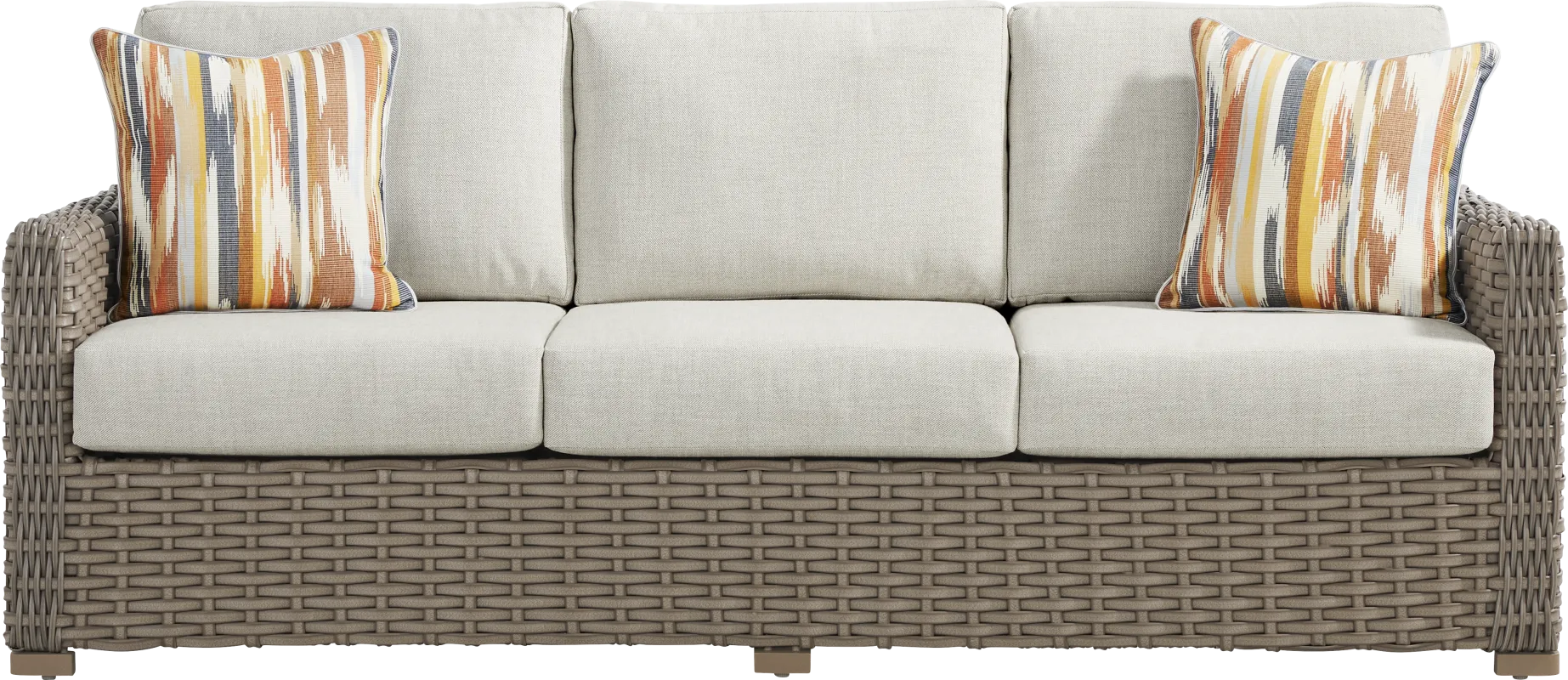 Siesta Key Driftwood Outdoor Sofa with Desert Cushions