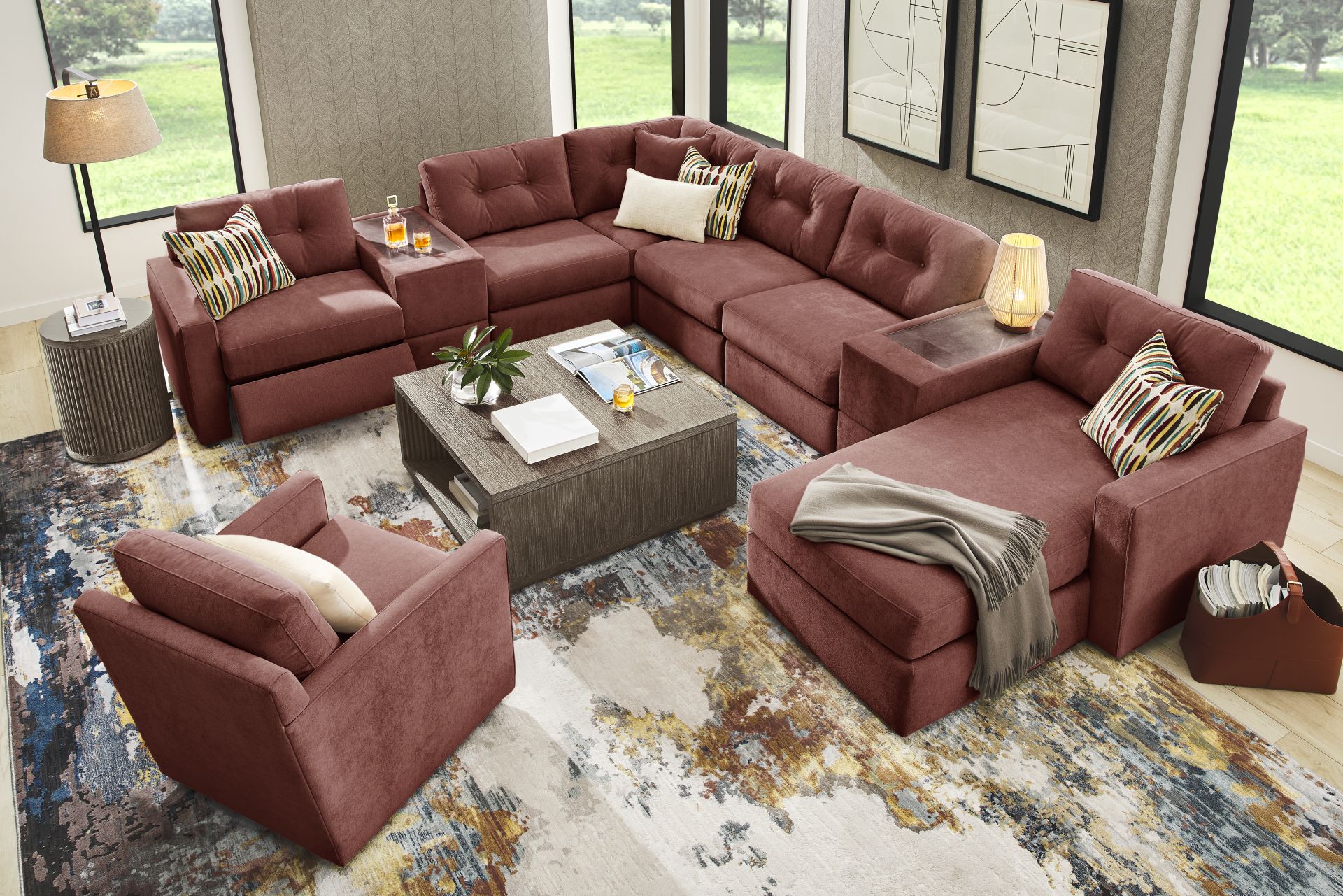 Merlot 8 Pc Power Reclining ModularOne - Image 2