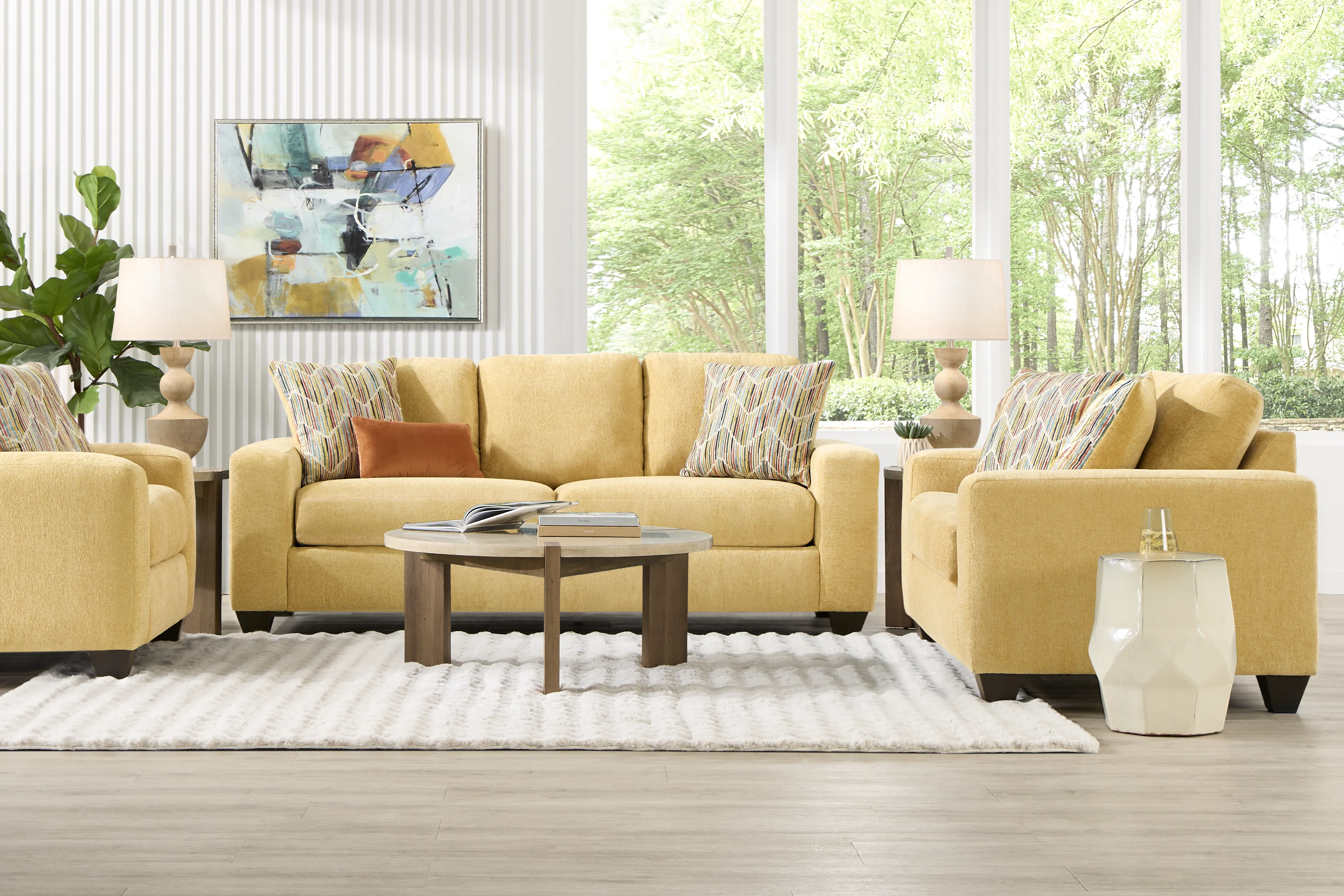 Mallard Trace Yellow 8 Pc Living Room - Thumbnail - Image 1